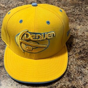 Hardwood Classics Yellow and Blue Denver Cap size 7 1/2